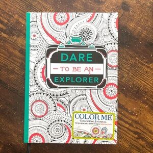 Dare to Be An Explorer Hardcover Journal Adult Colouring Book, NWT